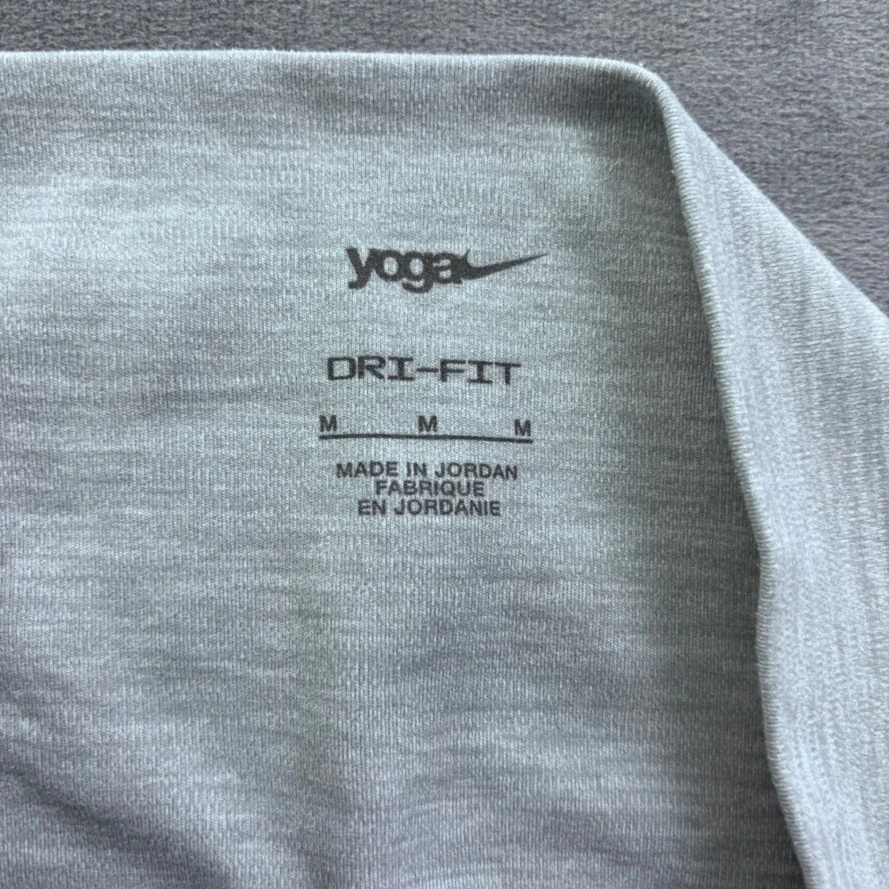 Nike Yoga Dri-FIT High Waisted Leggings Grey Heather 7/8 Tights Medium